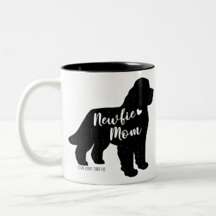 Caneca De Café Em Dois Tons Mãe Nova, Silhueta de Cachorro da Terra Nova