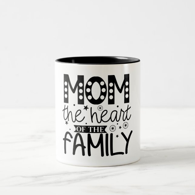 Caneca De Café Em Dois Tons Mãe, o Coração da Família (Centro)