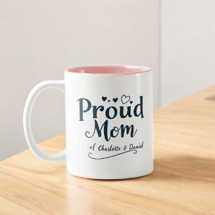 Caneca De Café Em Dois Tons Mãe Orgulhosa de Dia de as mães Personalizado