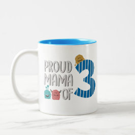 Caneca De Café Em Dois Tons Mãe Orgulhosa de Três
