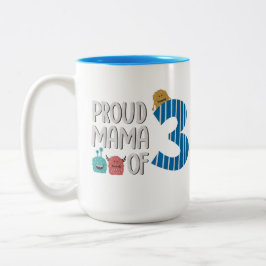Caneca De Café Em Dois Tons Mãe Orgulhosa de Três