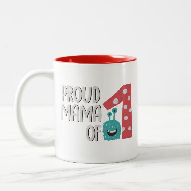 Caneca De Café Em Dois Tons Mãe Orgulhosa de Um (Esquerda)