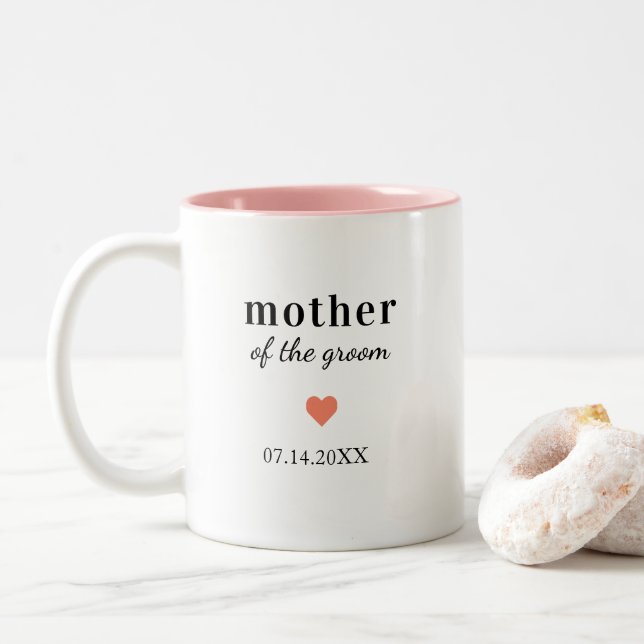 Caneca De Café Em Dois Tons Mãe personalizada do noivo (Com Donut)