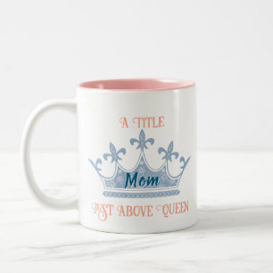 Caneca De Café Em Dois Tons Mãe Rainha Coroa