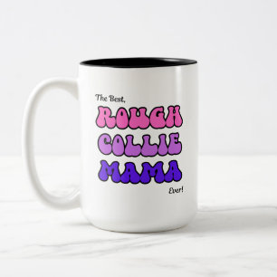 Caneca De Café Em Dois Tons Mãe Rough Collie