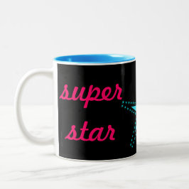 Caneca De Café Em Dois Tons Mãe super estrela