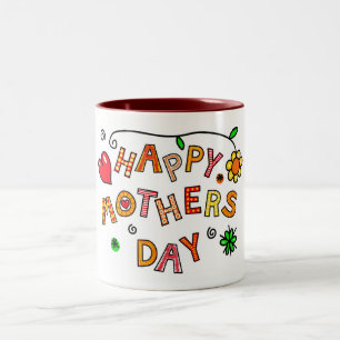 Caneca De Café Em Dois Tons Mãe, você é meu tudo, eu te amo para o céu