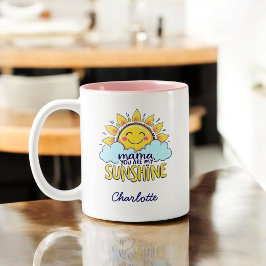 Caneca De Café Em Dois Tons Mãe, Você É Minha Luz | Dia de as mães
