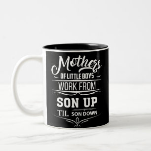 Caneca De Café Em Dois Tons Mães De Meninos Trabalham De Filho Para Camisa