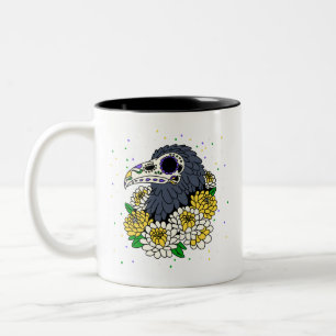 Caneca De Café Em Dois Tons Mães de Novembro & Caveira de Corvo