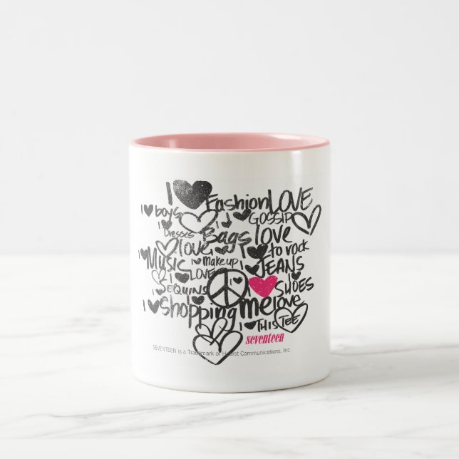 Caneca De Café Em Dois Tons Magenta dos grafites (Centro)