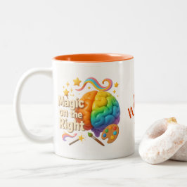 Caneca De Café Em Dois Tons Magia à direita, Lógica à esquerda - Cérebro duplo