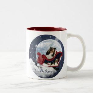 Caneca De Café Em Dois Tons Magic Christmas Sheltie