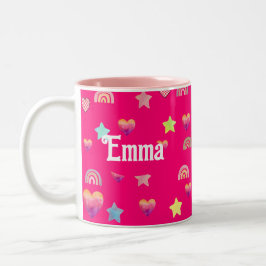 Caneca De Café Em Dois Tons Magic pink candy world