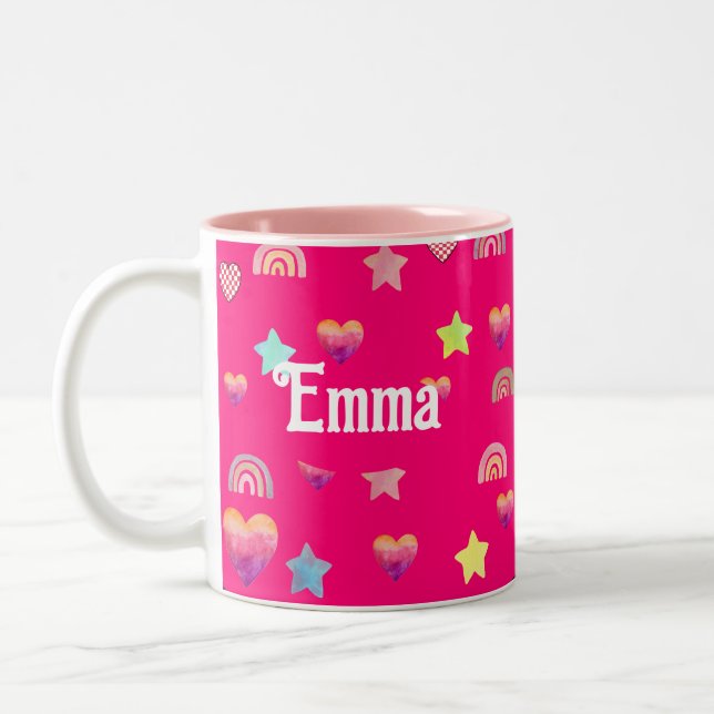 Caneca De Café Em Dois Tons Magic pink candy world (Esquerda)