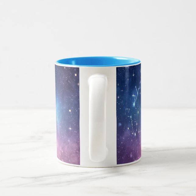 Caneca De Café Em Dois Tons "Magic Starry Mug: Torne Seu Dia" (Alça)