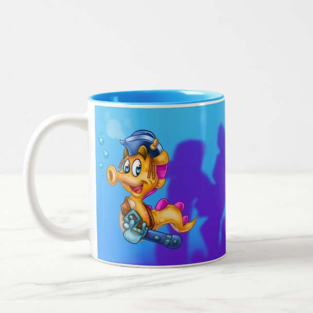 Caneca De Café Em Dois Tons Mágica de desenho animado de FriendFish (Esquerda)