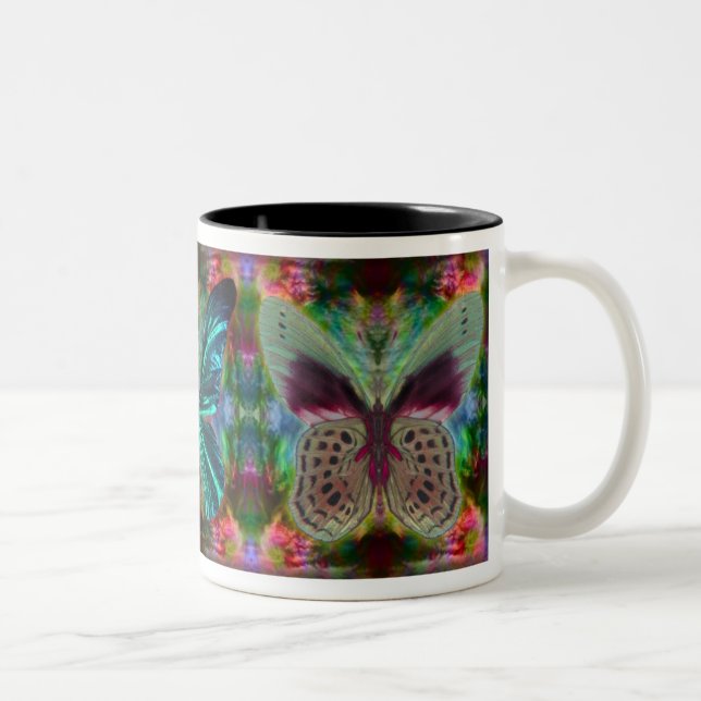 Caneca De Café Em Dois Tons Mágica II da borboleta (Direita)