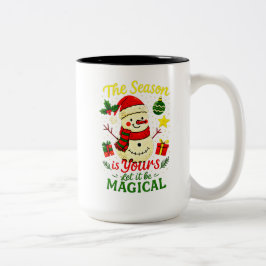 Caneca De Café Em Dois Tons Magical Snowman Christmas Mug Cozy Holiday winter