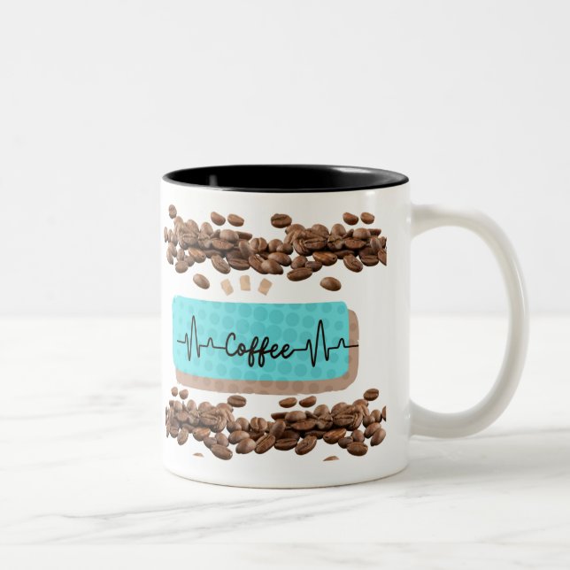 Caneca De Café Em Dois Tons Mágina de chá de café retrô (Direita)