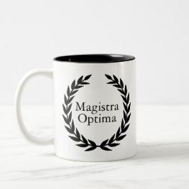 Caneca De Café Em Dois Tons Magistra Optima Latim Professora