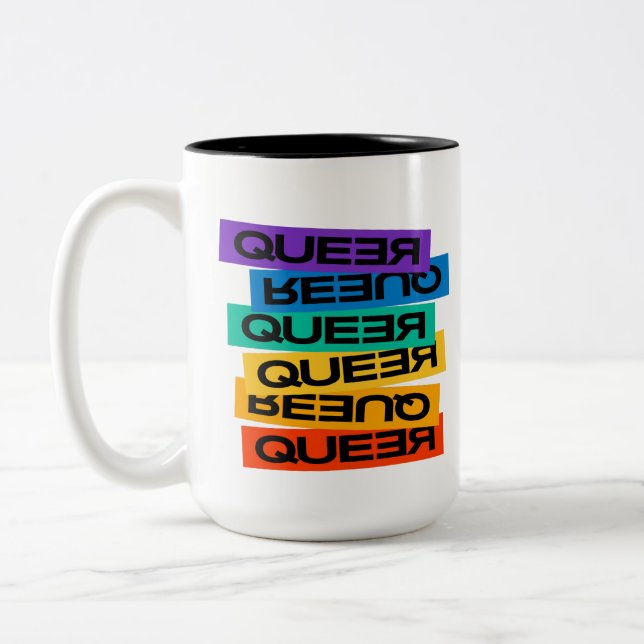 Caneca De Café Em Dois Tons Magnet Do Carro. LGBT+Orgulho. Queer. (Esquerda)