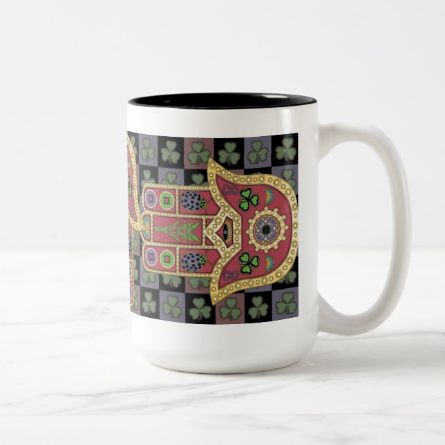 Caneca De Café Em Dois Tons Mah Jongg Lucky Mug (Direita)