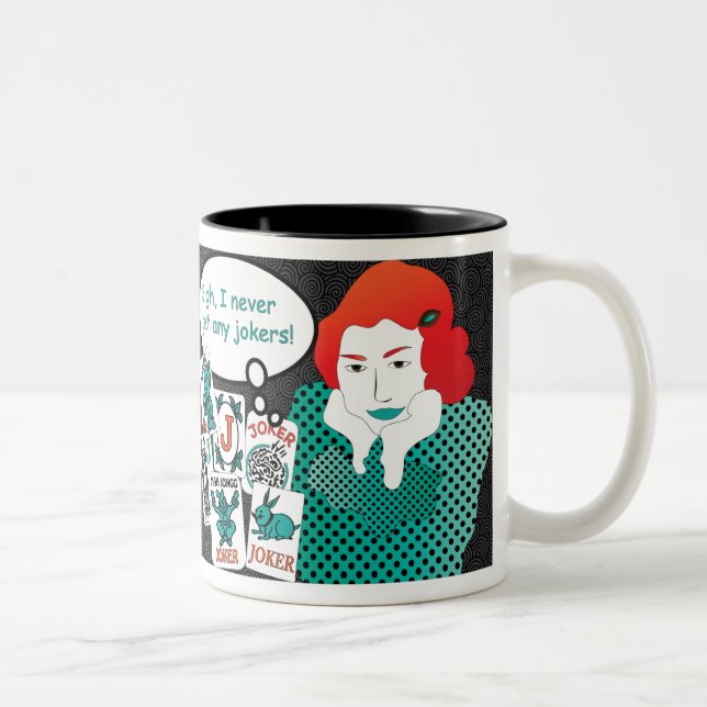 Caneca De Café Em Dois Tons Mah Jongg Sayings Jokers MUG (Direita)