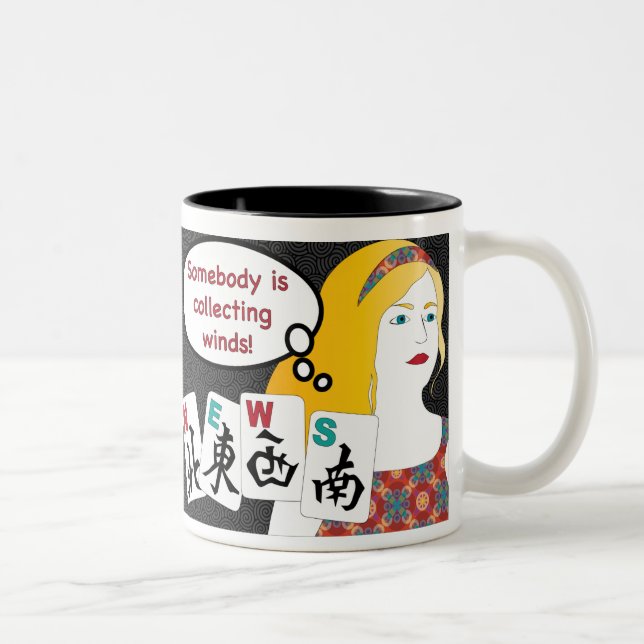 Caneca De Café Em Dois Tons Mah Jongg Sayings Winds MUG (Direita)
