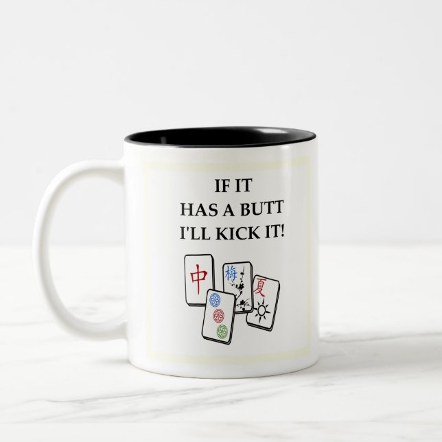 Caneca De Café Em Dois Tons mahjong (Esquerda)