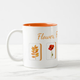Caneca De Café Em Dois Tons Mahjong Flower Tiles Mug