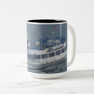 Caneca De Café Em Dois Tons Maid de neblina no rio Niagara
