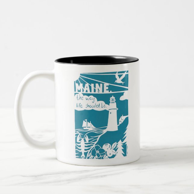 Caneca De Café Em Dois Tons Maine, a vida deve ser (Esquerda)