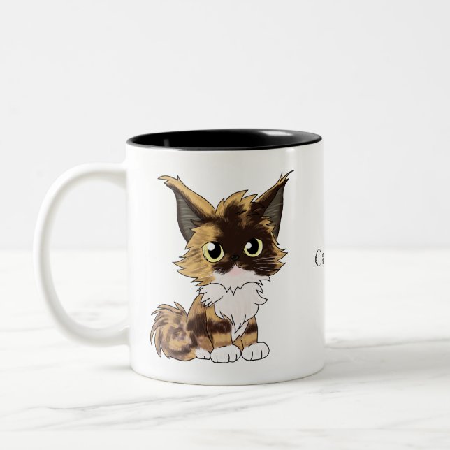 Caneca De Café Em Dois Tons Maine Coon Katze mit Namen  (Esquerda)