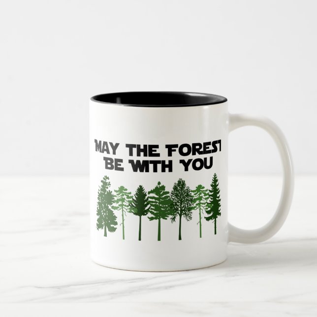 Caneca De Café Em Dois Tons Maio a floresta seja com você (Direita)