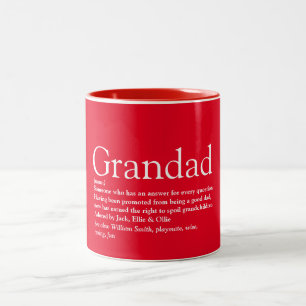 Caneca De Café Em Dois Tons Maior Definição de Avô Papai Vermelho