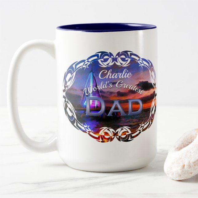 Caneca De Café Em Dois Tons Maior Pai do Mundo 1182 (Criador carregado)