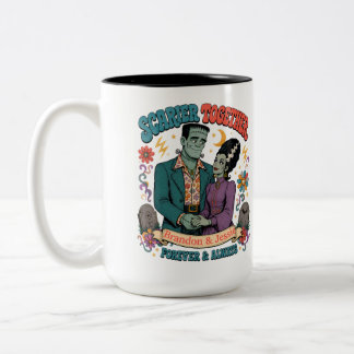 Caneca De Café Em Dois Tons Mais Assustador Juntos- Para Sempre e Sempre no Ha