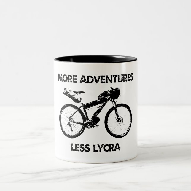 Caneca De Café Em Dois Tons Mais Aventuras Menos Lycra Bikepacking (Centro)