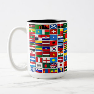 Caneca De Café Em Dois Tons Mais de 100 sinalizadores dos países do mundo