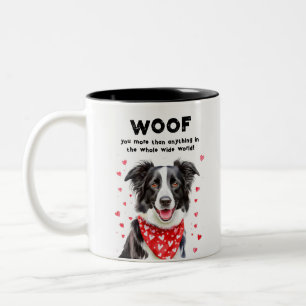 Caneca De Café Em Dois Tons Mais do que Border Collie Heart Bandana