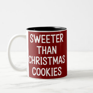 Caneca De Café Em Dois Tons Mais doce que biscoitos de Natal Natal Engraçado 