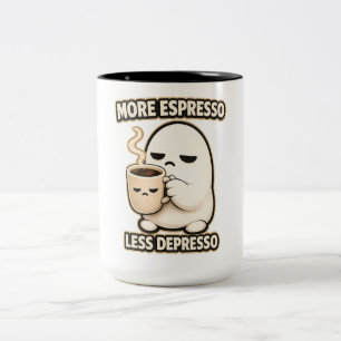 Caneca De Café Em Dois Tons Mais Expresso Menos Depresso Personagem de Café Fo