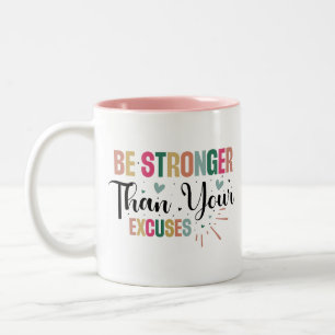 Caneca De Café Em Dois Tons Mais Forte Do Que Sua Cotação Motivacional