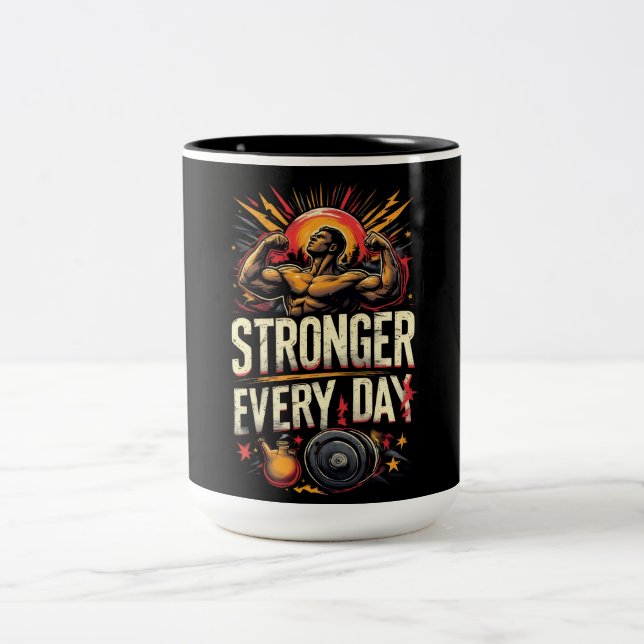 Caneca De Café Em Dois Tons Mais Forte Todos os Dias (Centro)