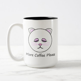 Caneca De Café Em Dois Tons Mais Gato de Café