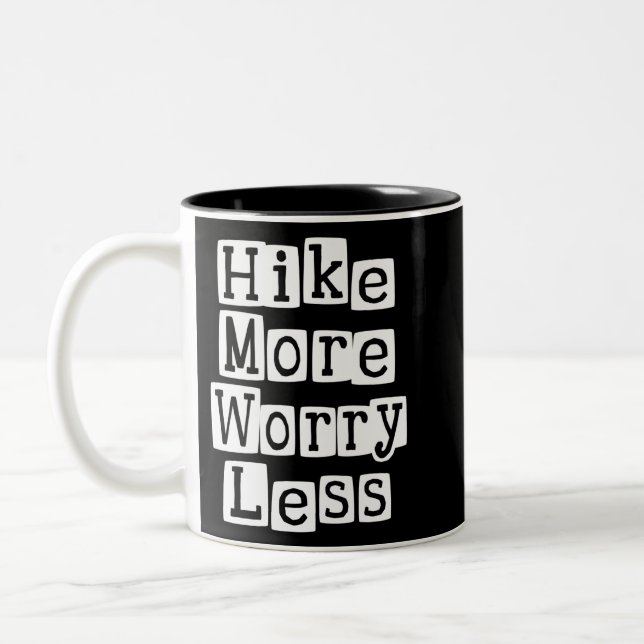 Caneca De Café Em Dois Tons Mais, Menos Preocupações (Esquerda)