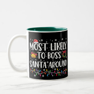 Caneca De Café Em Dois Tons Mais Provável De Mandar No Papai Noel Funny Natal 