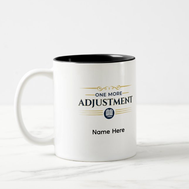 Caneca De Café Em Dois Tons Mais um Ajuste | Presente Personalizado para Conta (Esquerda)