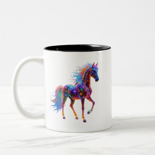 Caneca De Café Em Dois Tons Majexpressa Neon Horse (Esquerda)